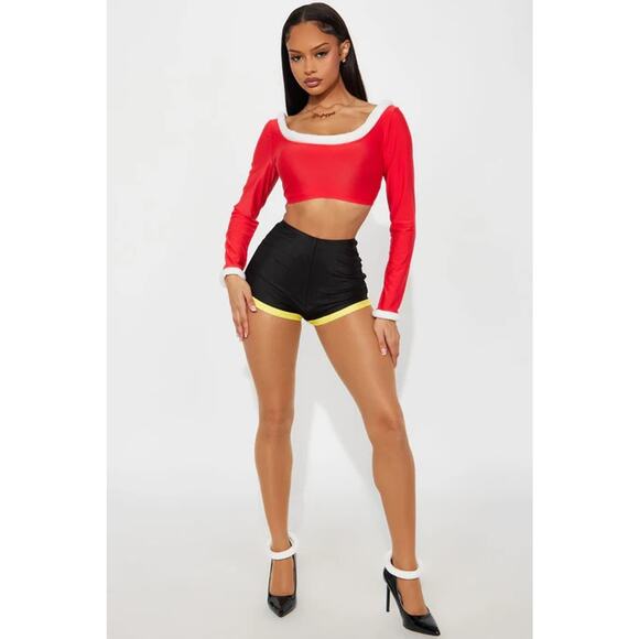 NEW Rub Me In Oyl Olive Oyl Sexy 4 Piece Halloween Costume Set Size Large - Picture 1 of 6